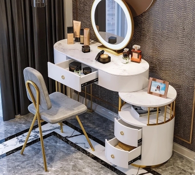 Bàn trang điếm tự nhiên bọc da