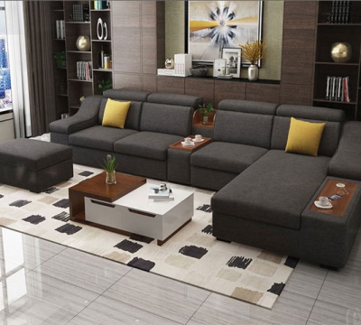 Bộ sofa gỗ kết hợp với da cao cấp
